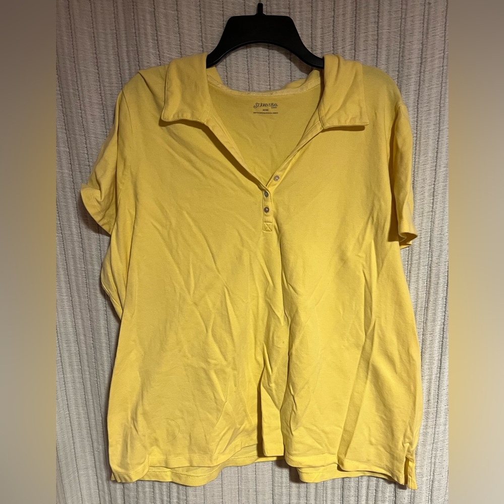 St. John's Bay Yellow Polo Style Top